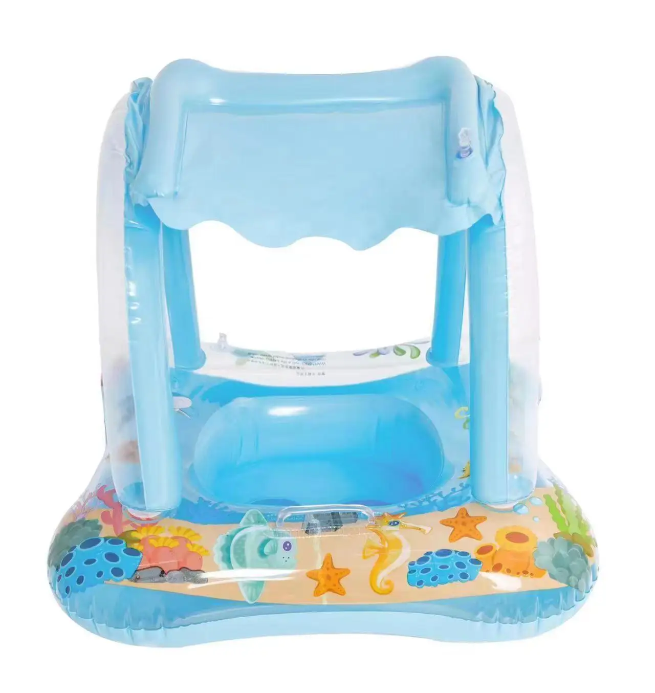 New design Baby swimming ring inflatable baby swimming float with canopy pool floats for kids