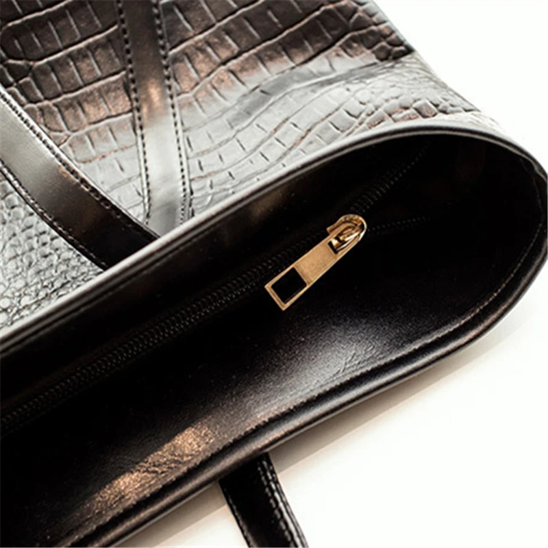 Boshiho Custom Design Handbags Women Crocodile Pattern Cow Pu tote bag classic wholesale handbags for women luxury custom logo