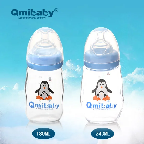 Factory Wholesale Baby Bottle Products Anti Bloating Elbow Curved Heat Resistant Milk Bottle WIth Silicone Nipple