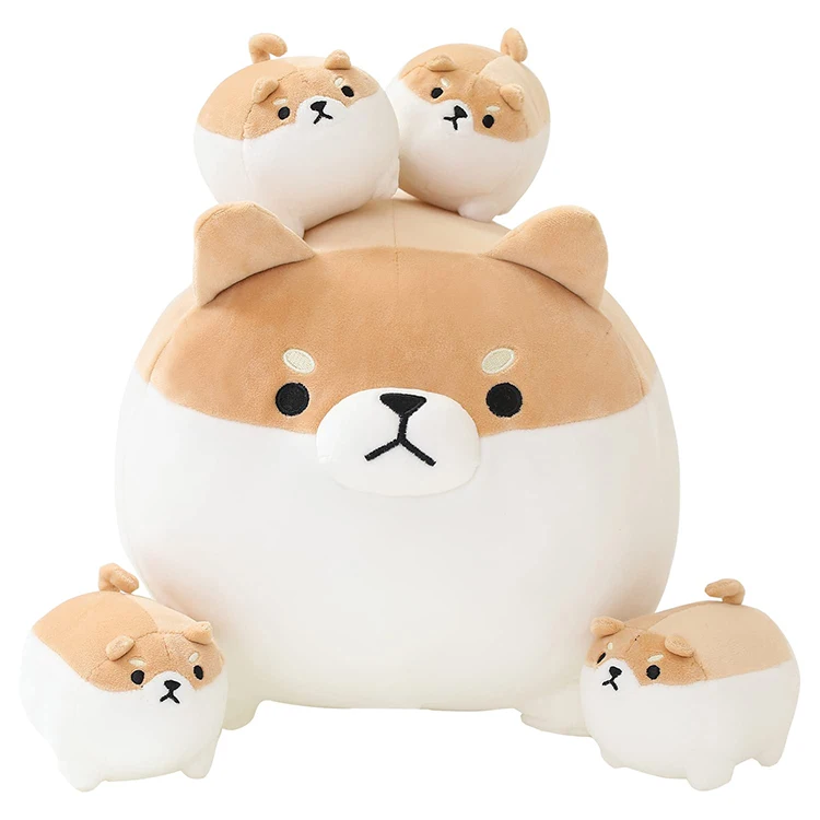 Custom Animal Stuffed Cartoon Doll Plush Toys Panda Seal Shiba Inu Shape Soft Pillow for Baby Kids
