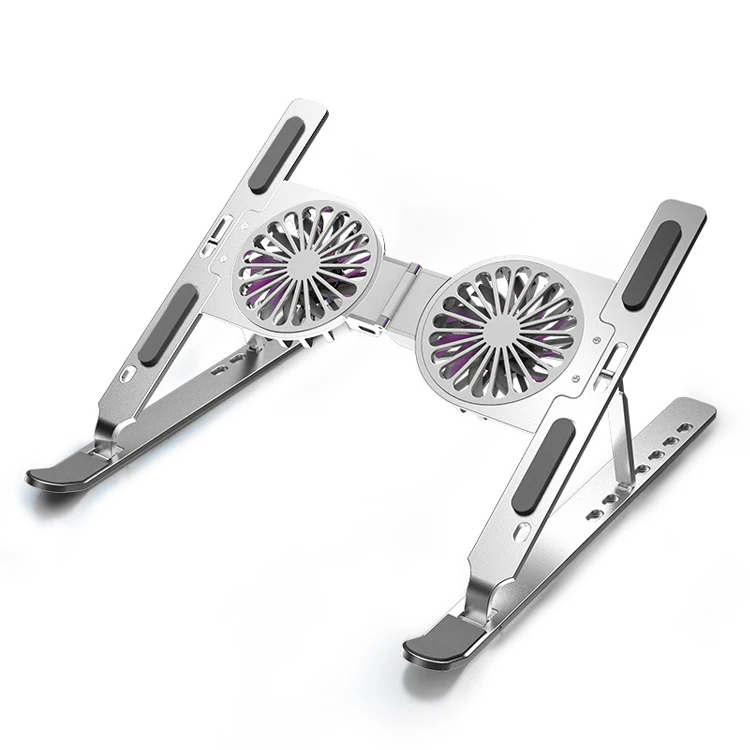 Съемный вентилятор охлаждения USB Подставка для компьютера Складная прочная регулируемая алюминиевая подставка ноутбука
