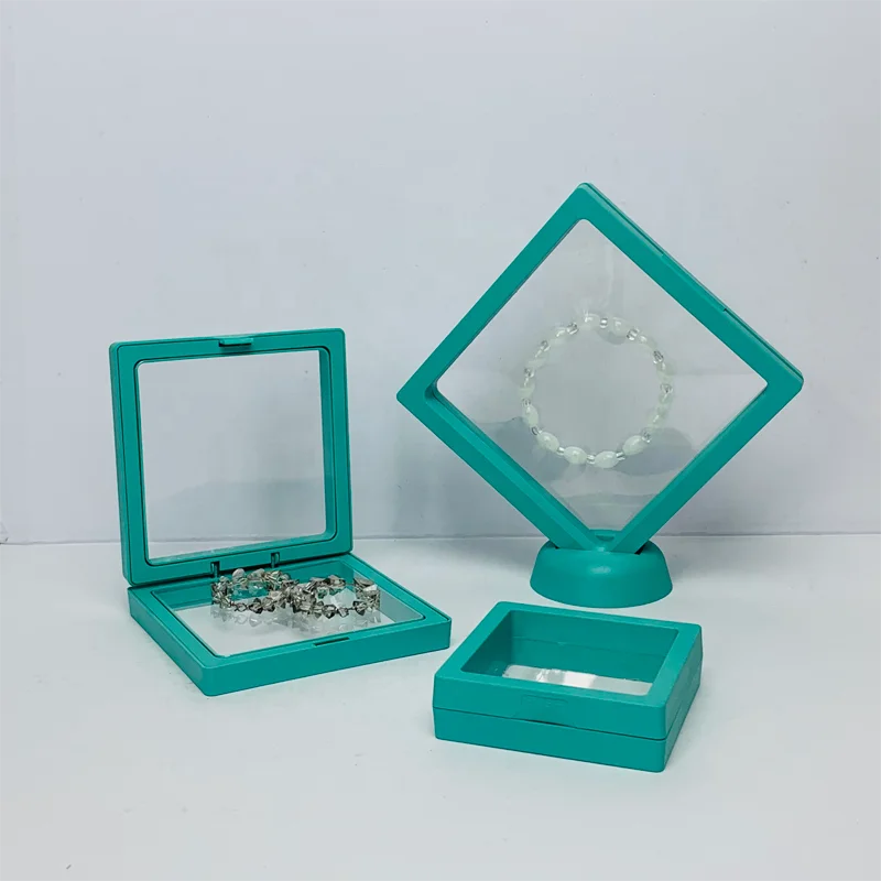 Original Factory Green 3D Floating Frame Display Stand Holder Jewelry Medals Specimens Coin Pin Organizers Case Box Packaging