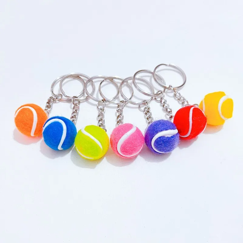 2024 Hot Selling Mini Tennis Ball Key Chain Pendant Bag Accessories Pack Sports Advertising