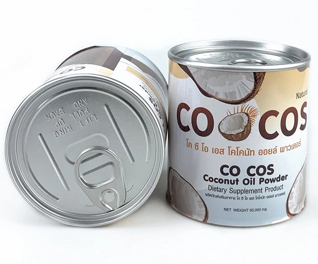 Eco friendly custom brand logo metal lid milk coffee tea powder food grade paper empty  can tin for canning food packaging
