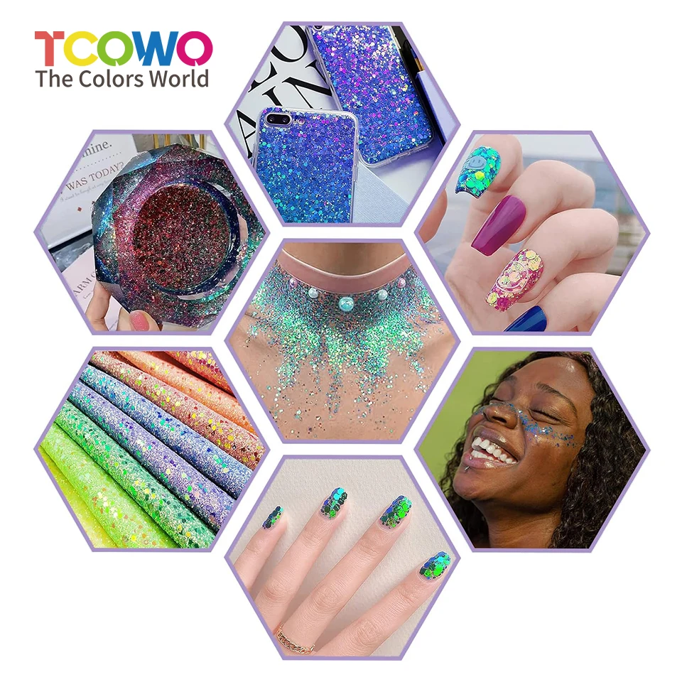 Chunky Glitter Mix Color Shifting Glitter Chameleon Flake Multichrome Chrome Mirror Effect Chameleon Glitter For Nail Face
