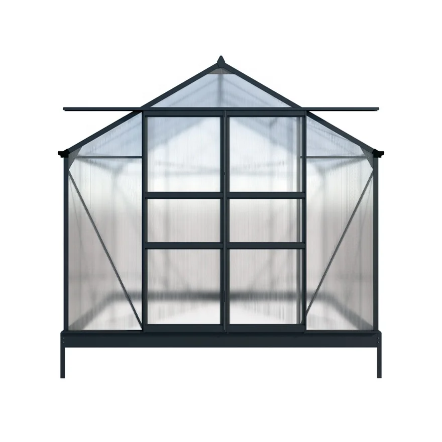 8x8FT tall wall aluminum frame garden agriculture greenhouse kit polycarbonate greenhouses