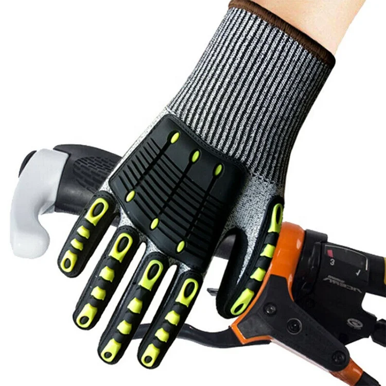 
Hppe Rock Climbing Nitrile Coated Tpr Shockproof Mechanical Impact Resistant Ansi Gloves 
