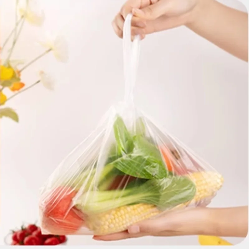 High Quality Plastic T-Shirt Bags for Food Cake Packaging for Fresh Fruits & Vegetables with Sealing Handle Roll Packaging