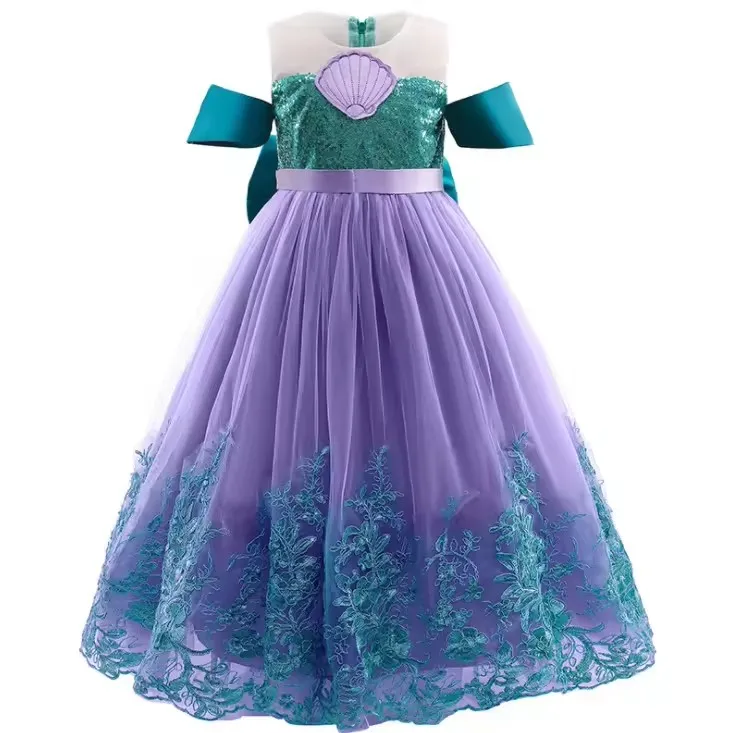 Hot sale Kids girl mermaid TV movie  costumes princess party fancy dress for Christmas Halloween