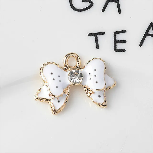 DIY Zinc Alloy Diy Pendants Jewelry Making  Accessories  Enamel Enameled Bow Bowknot Charm