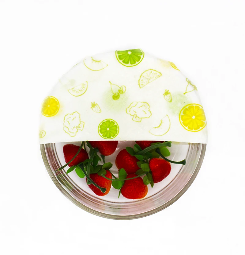 Organic Eco Friendly Reusable Fruit Sandwich Vegetable natural Beeswax food wrapper package orange fruit design direct factory