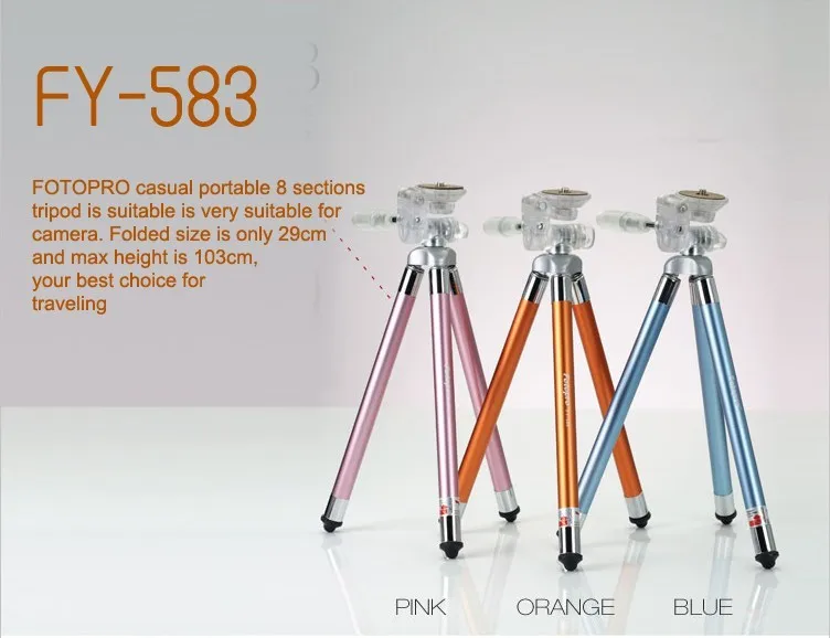 Fotopro Wholesales 8 Sections 3110 Flexible Lightweight Aluminum Camera Silver Tripod