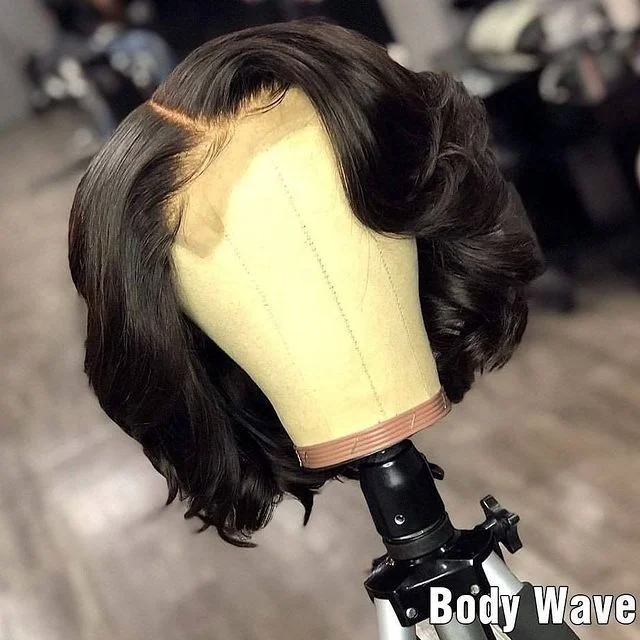 Aliexpress Best Seal 10 a Grade Human Hair Frontal Lace Wigs,10 Inch Bob Short Brazilian Hair Lace Frontal Wig for Black Women