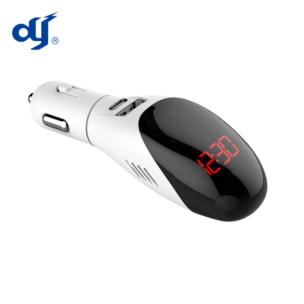 Intelligent 12V/24V 3 in 1 Plug-in Car Air Purifier with Dual USB Charger and Digital Display