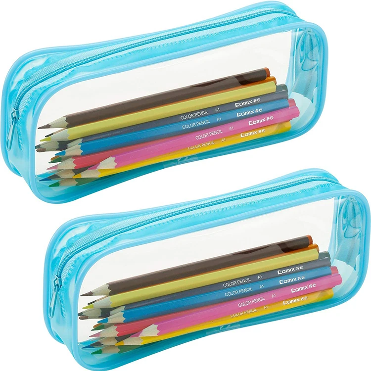 Wholesale clear pvc fashion stationary pencil cases waterproof pencil pouch bag stationary for office and school use