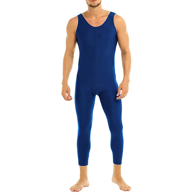 
Mens One-piece Spandex Vest Yoga Vest Tops Jumpsuits Tights Dance Coverall As Well Fitness Sportswear 