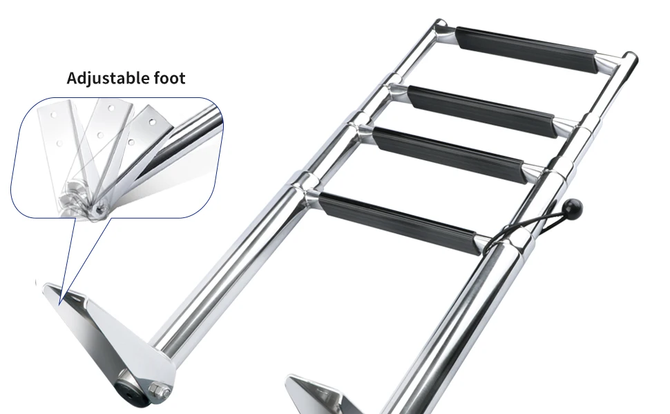 High quality 316 marine hardware stainless steel 3 step ladder for boat