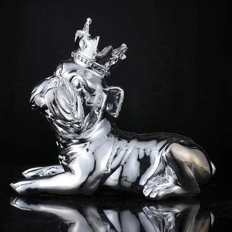 Decoration Realistic Dog Outdoor Animal Statues Resin Pug Dog, Life Like Bulldog Statue Pug Dog Figurines