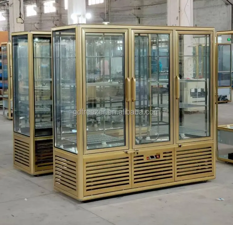 2024 New design Upright Rotating Bakery upright showcase Chiller / Cake Dessert Rotatory display refrigerator