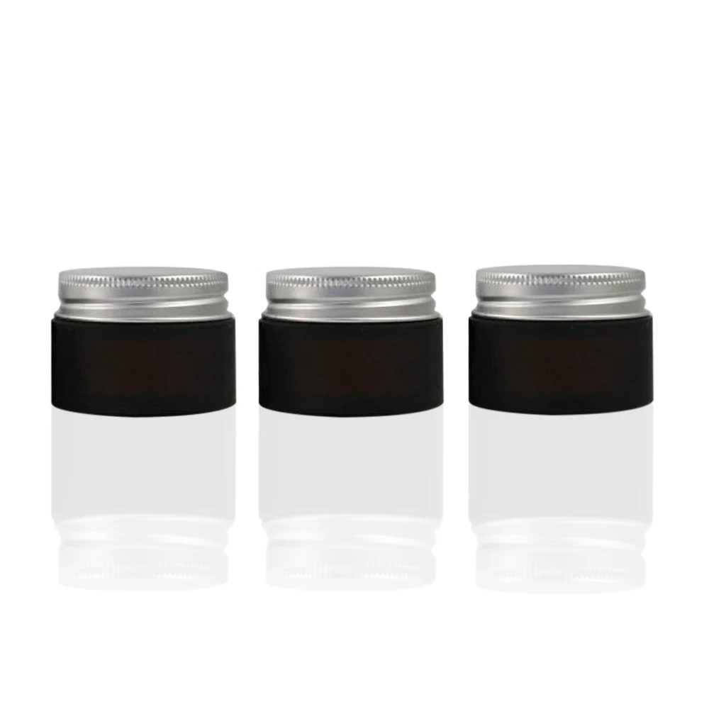 wholesale 30g amber frosted glass cream jar with silver aluminum lid, 1 ounce cosmetic jar for eye cream,30g glass bottle