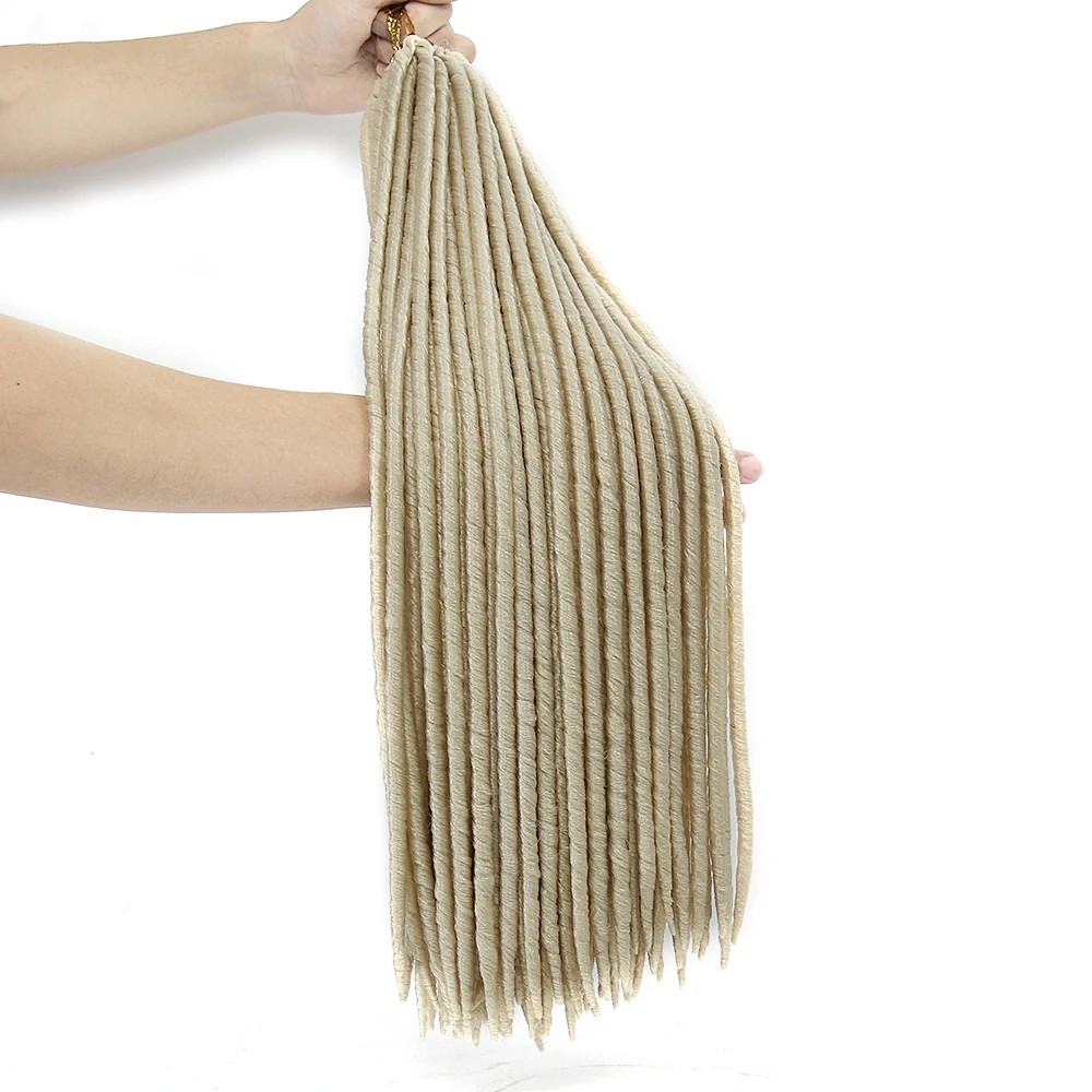 Wholesale Synthetic Braiding Hair Extensions Dreadlocks Ombre Color Soft Straight Braiding Hair Faux Locs Crochet Braids Hair