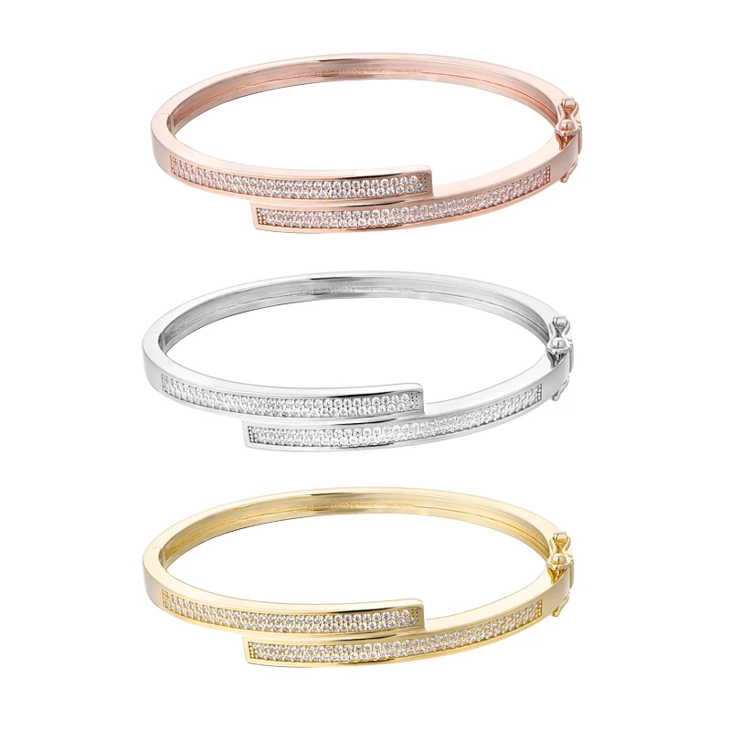 S925 Sterling Silver Wedding Jewelry Elegant Silver Ladies Fashion Jewelry Bracelets Bangles