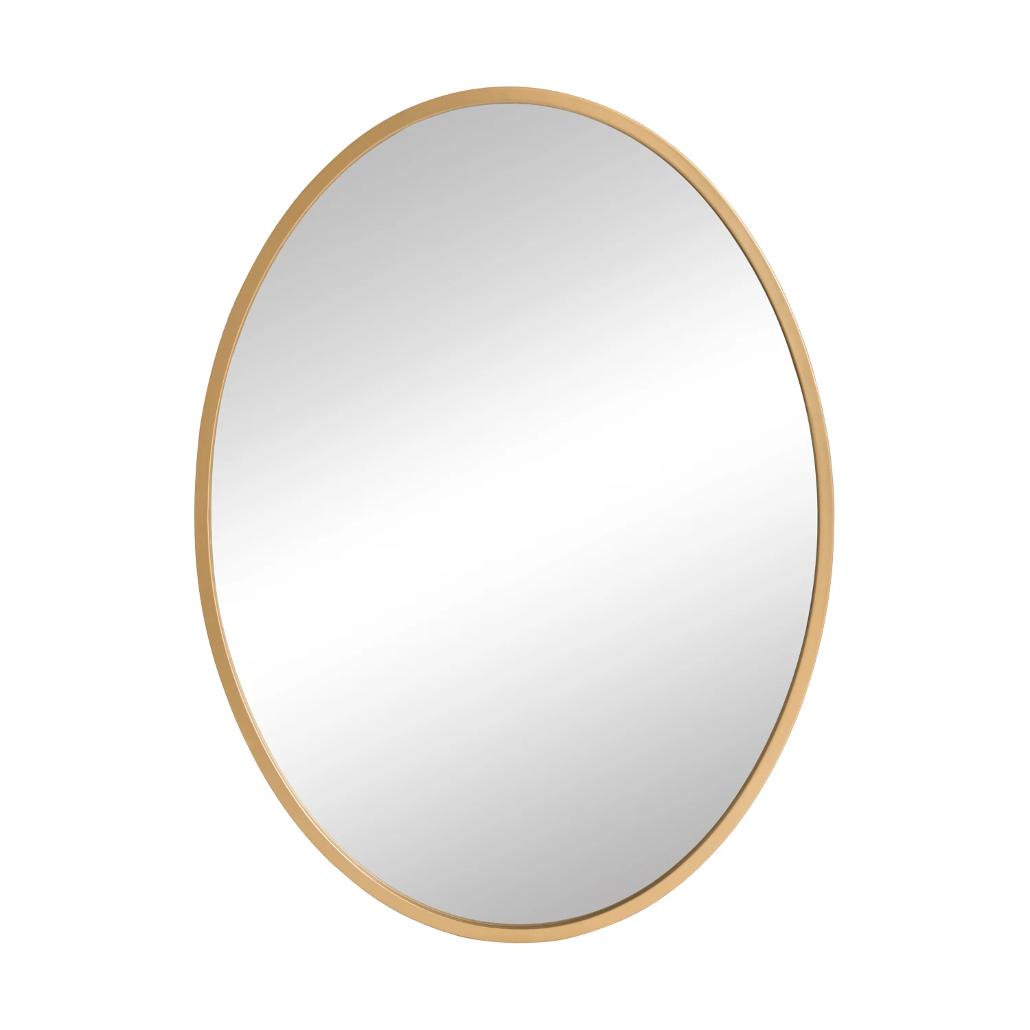 Clean oval shape Decorative gold Metal Wall Mirror Factory for Bathroom