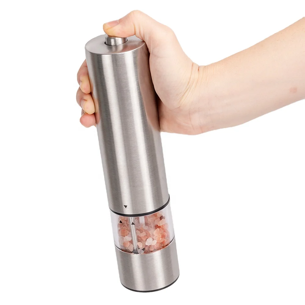 Stainless Steel Battery Operated Electric Salt Pepper Spice Grinder with Adjustable Ceramic