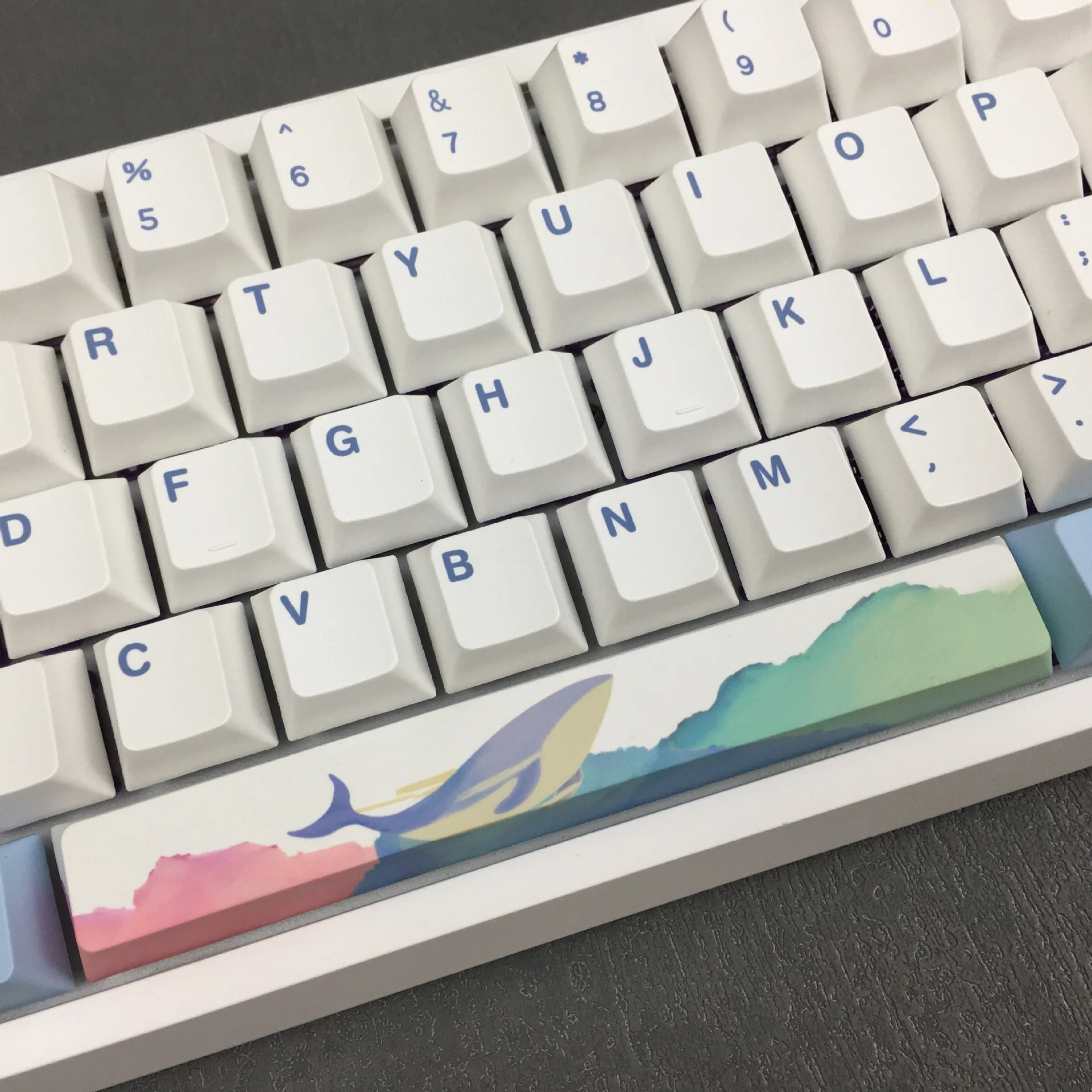 HZGAMER 129 keys Oceans Keycaps Set, Custom HXDA Profile Keycap Pudding Dye Sublimation Keycap