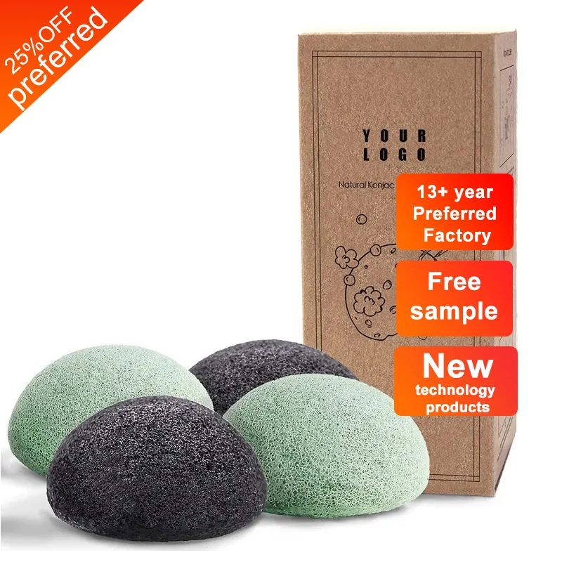 High Quality Pure Natural Luxury Skin Care Private Label Organic Face Cleaning Facial Cosmetic Sponge Konjac