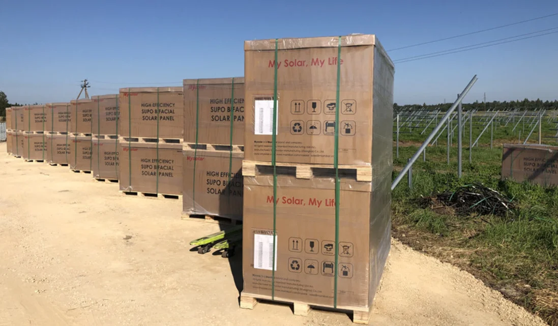 Mysolar 430W 445W 450w Solar Modules with N-Type Topcon 108 Half-cut Mono Cells full black Bifacial Double  Glass Solar Panels