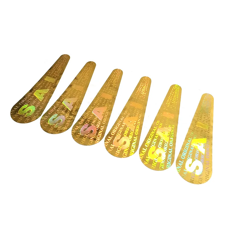 
Custom Adhesive Holographic Gold Foil Vinyl Security Labels Safety Anti-counterfeit Warranty Safety Seal Stickers 