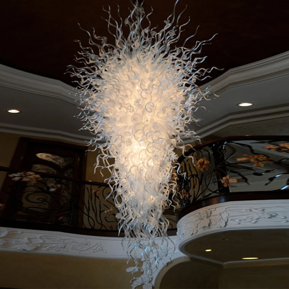 Modern Decorative Villa Hotel Lobby Staircase Luxury Murano Glass Led Chandelier Pendant Light