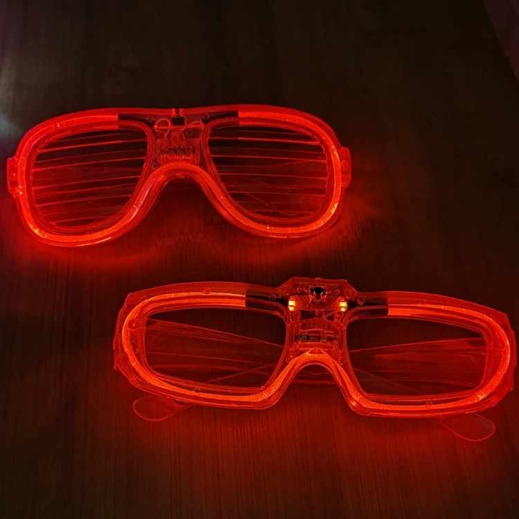 Hstyle LED Glasses Light Up Glasses Five Neon Colors Led Shutter Shades Glasses for Teens Adult Birthday Neon Party Favors