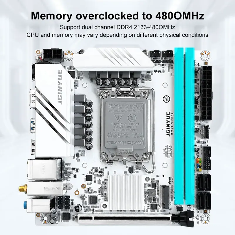 JGINYUE B760i материнская плата LGA 1700 mini itx B760i-GAMING поддержка Intel Core 12-й 13-й процессор ЦП DDR4 3200 МГц ОЗУ