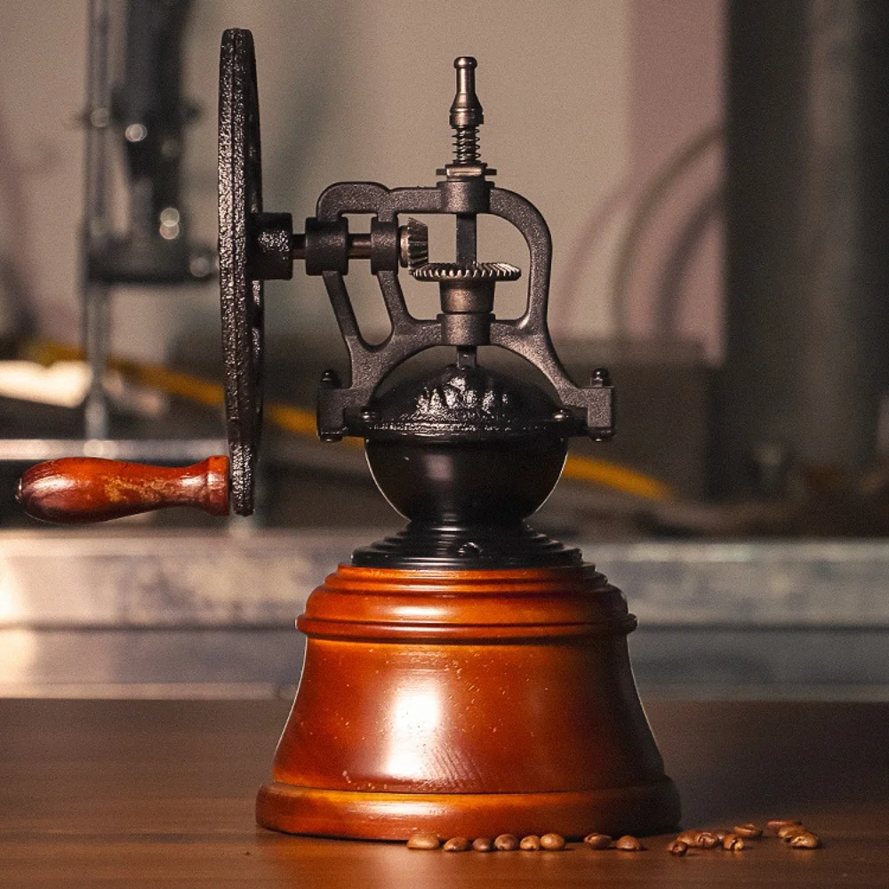 Hot Sale Retro Mill Manual Hand Crank Wooden Handle Classic Vintage Style Mill Coffee Grinder Machine