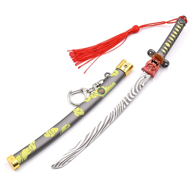 Высококачественная Модель игры 22 см металлический брелок с мечом ONI Mini Katana катапультным ножном