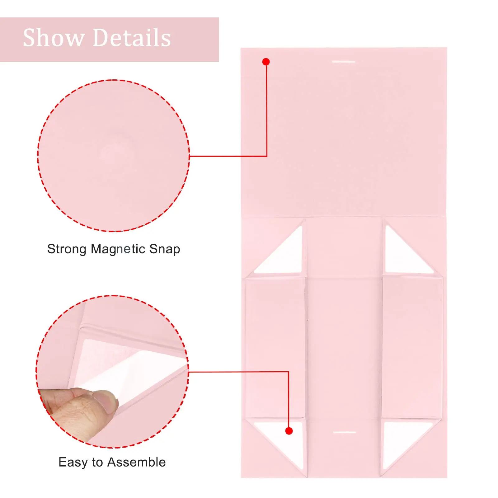Gift Box with Lid for Presents 10.5x7.5x3.1 Inches with Ribbon and Magnetic Closure wedding party(1-Pack) (Pink)