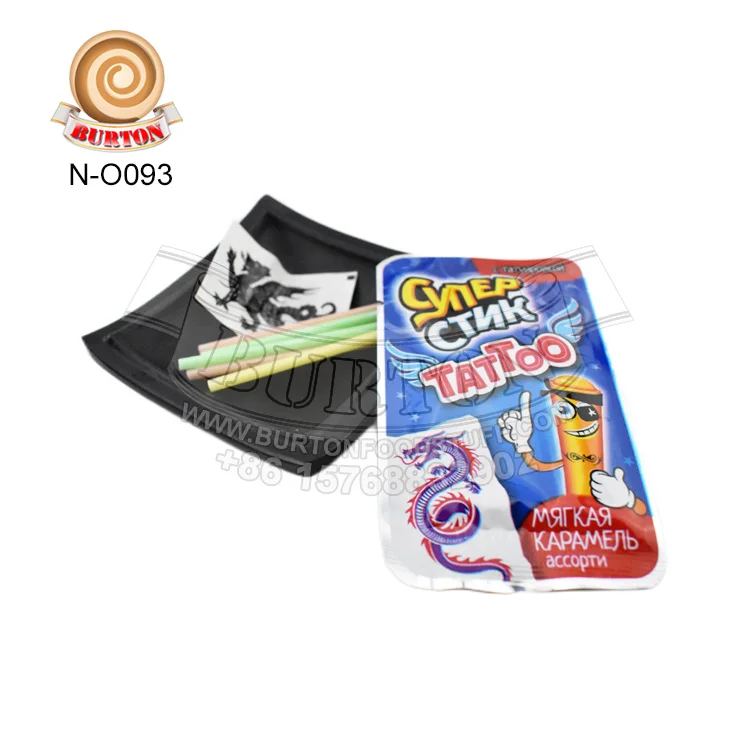Mix fruity flavor CC Stick  powder candy with tattoo paper
