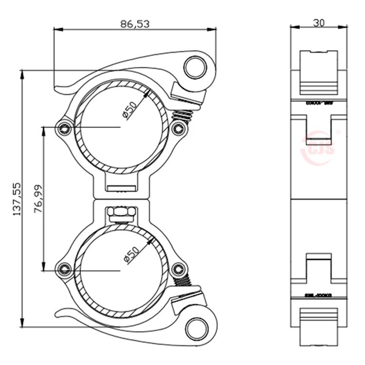 Truss Swivel Clamp 48 - 51mm Quick release stage lights clamp for Outdoor indoor stage concert wedding DJ clips