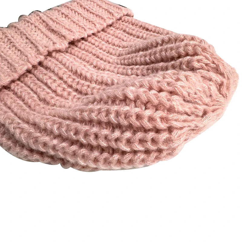 Wholesale Custom Fashion Autumn Winter Casual Solid Color Cuffed Crochet Beanie Caps Knitted Hat for Girls