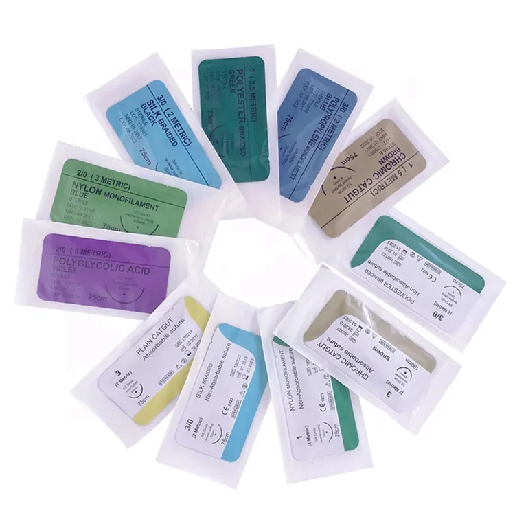 Wholesale Surgical polyglycolic acid suture thread with needle for Vet Skin Enclose