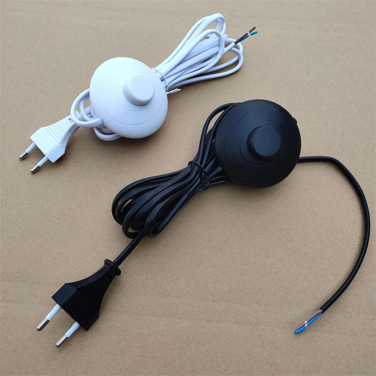 220V Euro Power Cable With Foot Switch Power Cord Cable Switch Sweden Floor Lamp Cable Cord Set With E27 Lamp Base