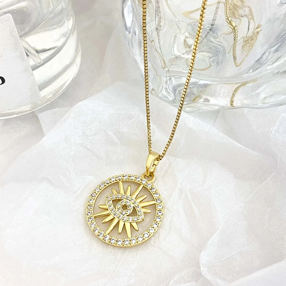 Foxi ювелирные изделия экологичный латунный металлический логотип на заказ Золотой турецкий глаз кулон для женщин