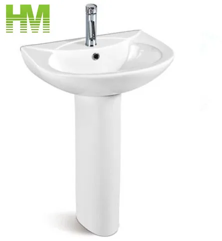 20 Inch Bathroom Sanitary Ware Ceramic Wash Basin With Pedestal