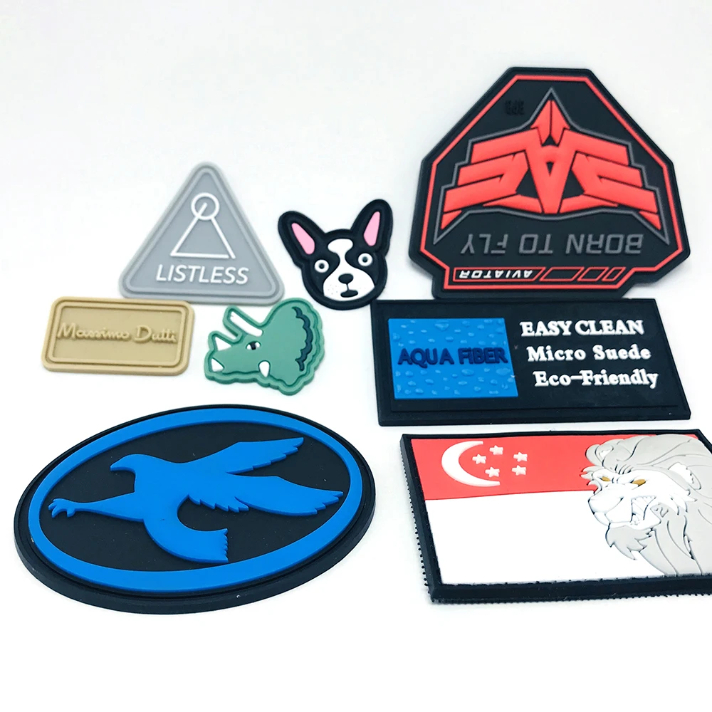 Eco-friendly rubber items badges cross hole pocket rubber badge patch decorative safety custom logo soft rubber pin badge