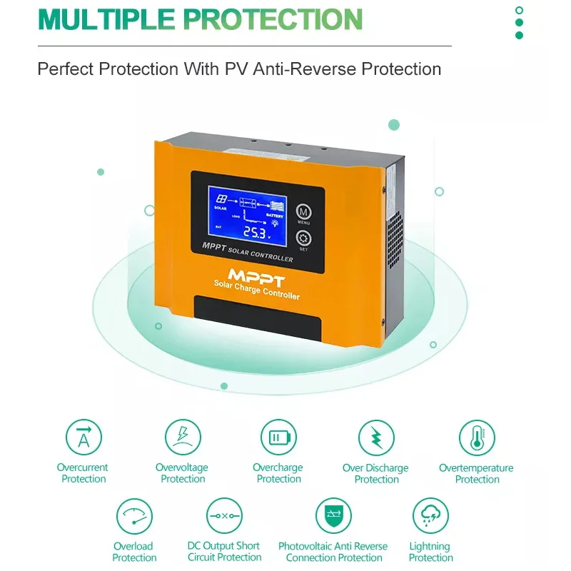 Solar hybrid inverter 60a 80a 100a dc to ac mppt controller