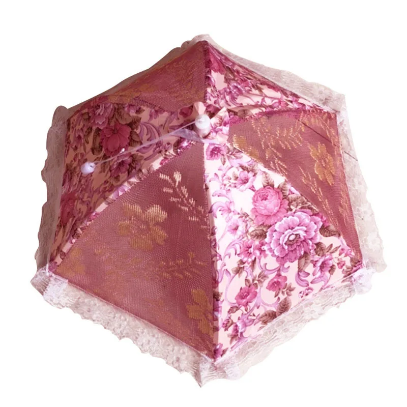 Household kitchen polyester cloth foldable anti-fly and insect-proof dining table cover