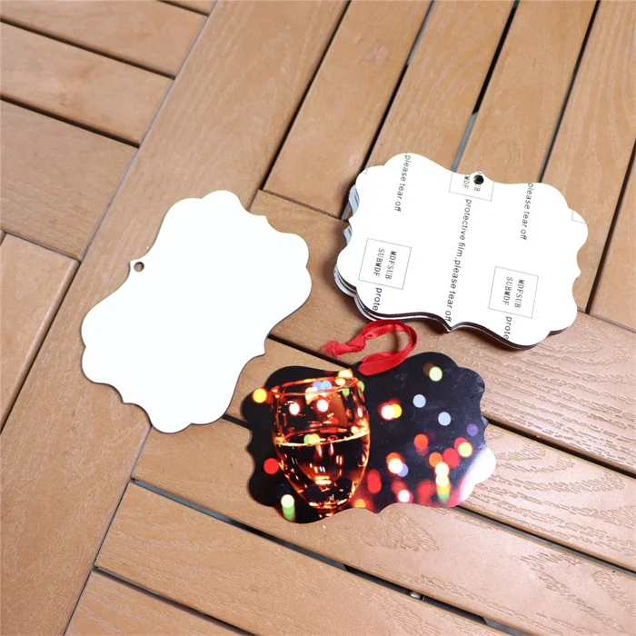 MDFSUB shipped in 3 days Christmas Wooden Mdf Sublimation Blank Hanging Ornament Blank Sublimation Mdf Ornament