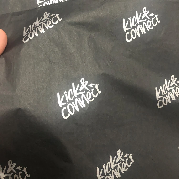  High Quality Packaging Black Logo Printing 17g White Shoes Tissue Paper